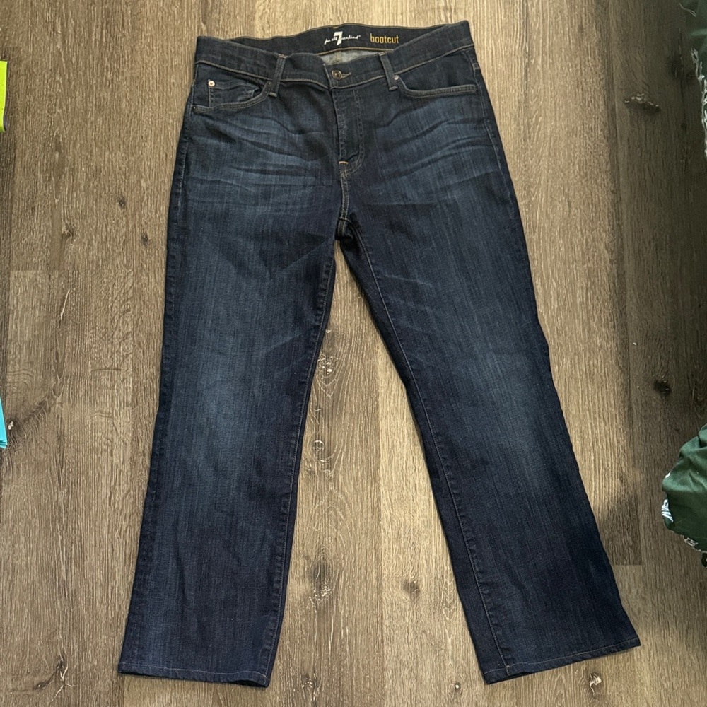 7 For All Mankind Dark Indigo Boot Cut Jeans